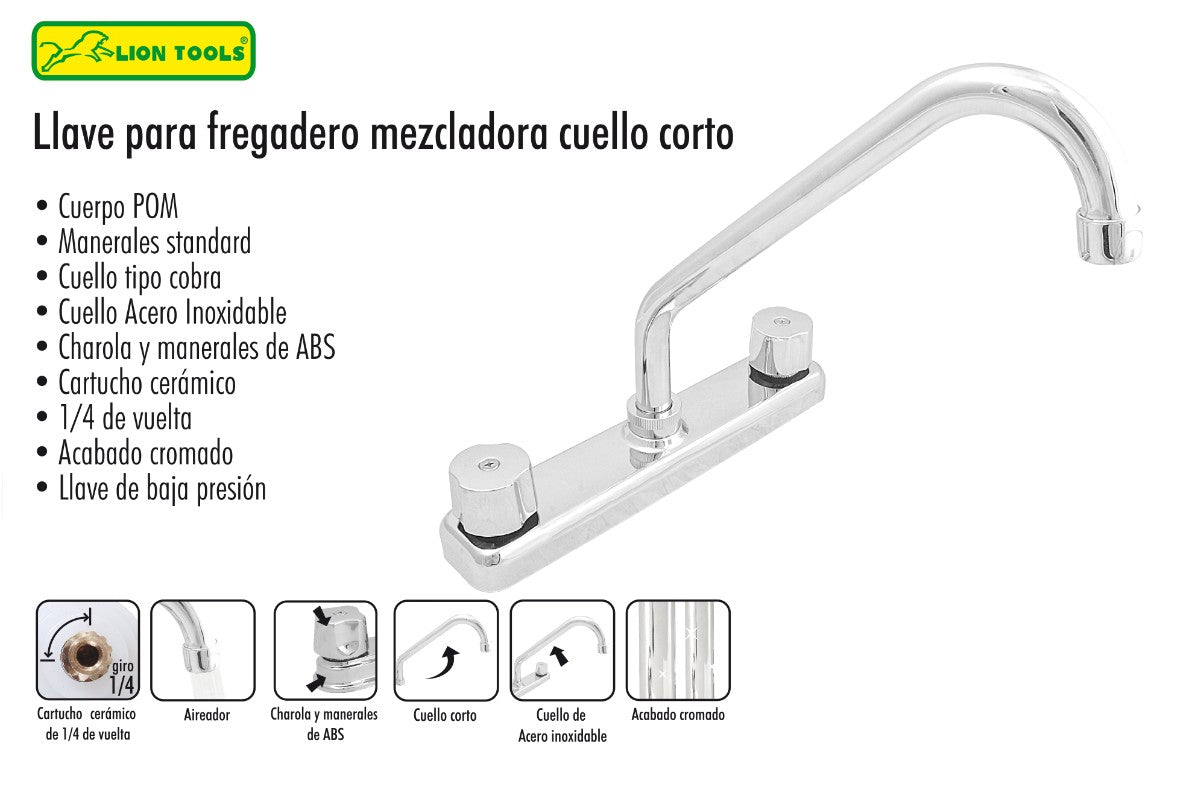 MEZCLADORA PARA FREGADERO CUERPO ABS
