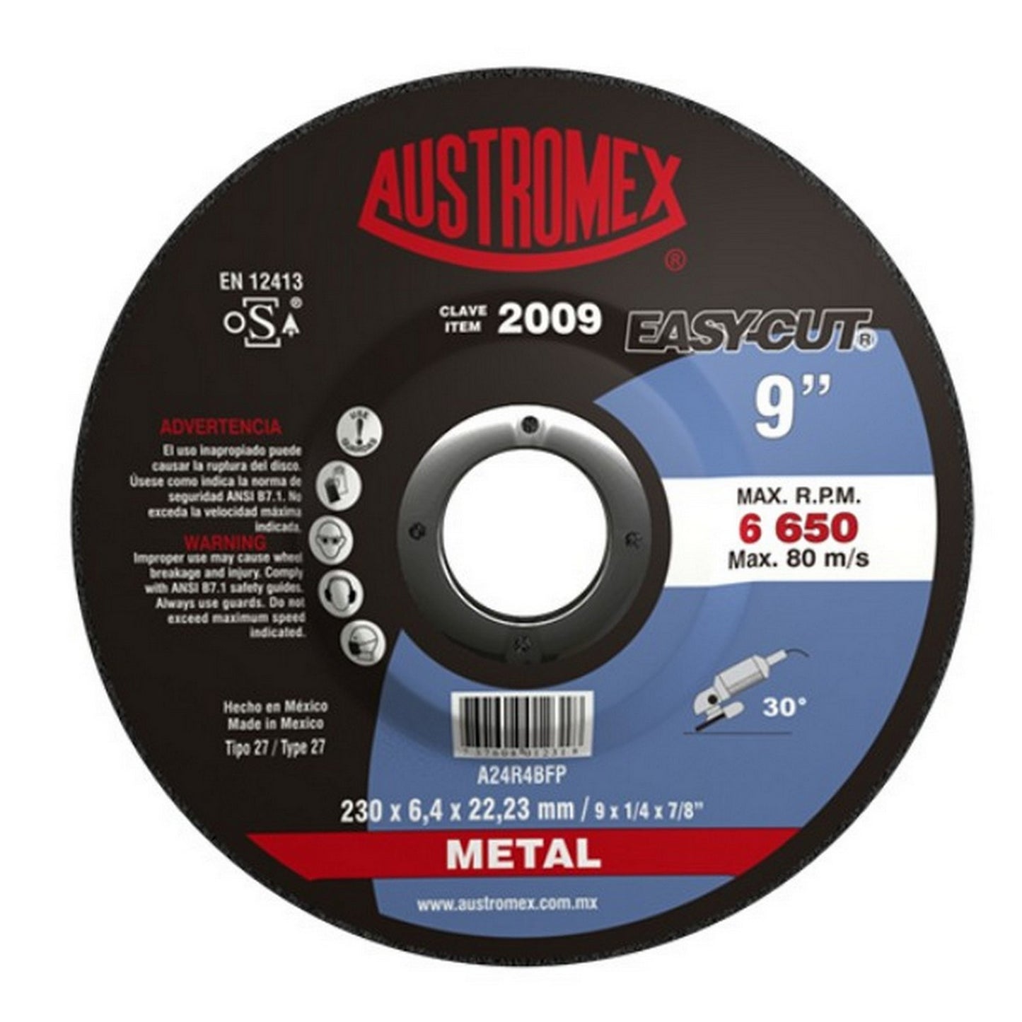 DISCO DESBASTE DE METAL 9" # 2009