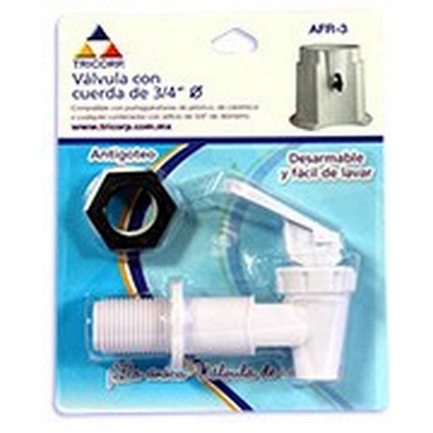 LLAVE PORTA GARRAFON BLANCA 3/4"