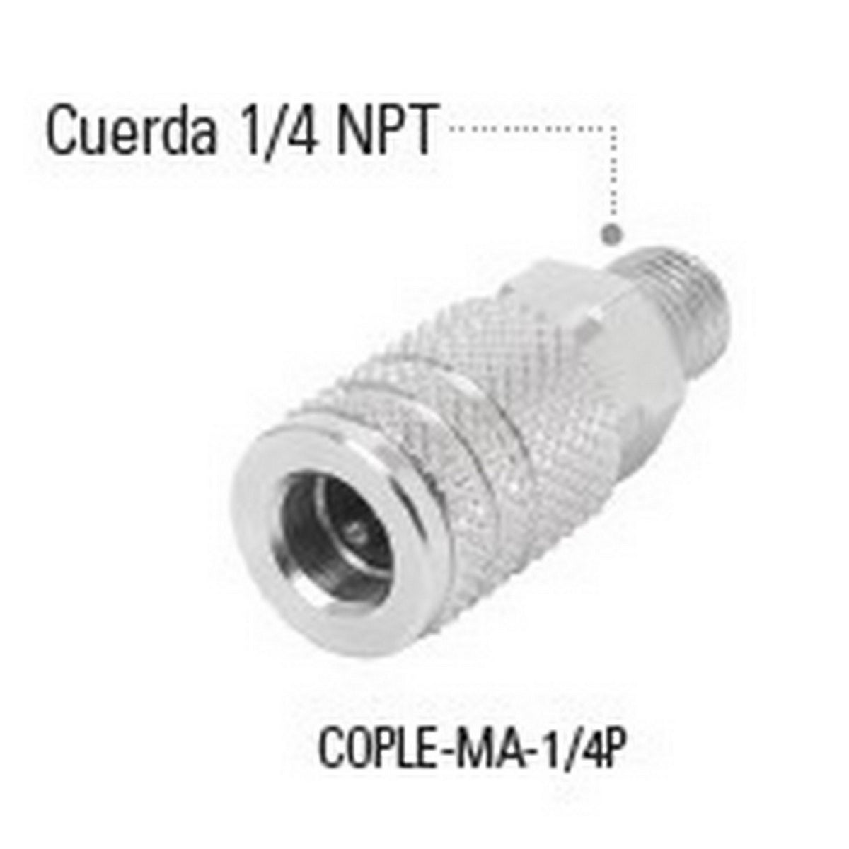 COPLE RAPIDO SOLO 1/4" MACHO ACERO
