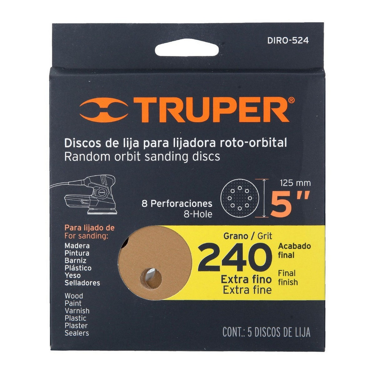 DISCO LIJA ROTO ORBITAL 5" #240 (5 PZ)