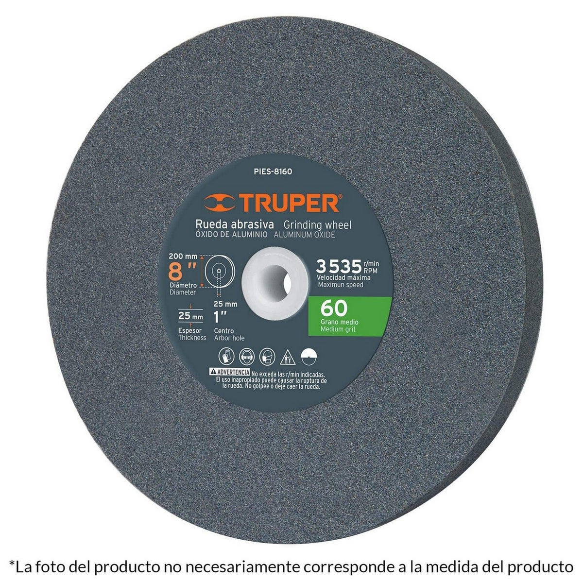 RUEDA ABRASIVA PARA ESMERIL 8"x1" G36