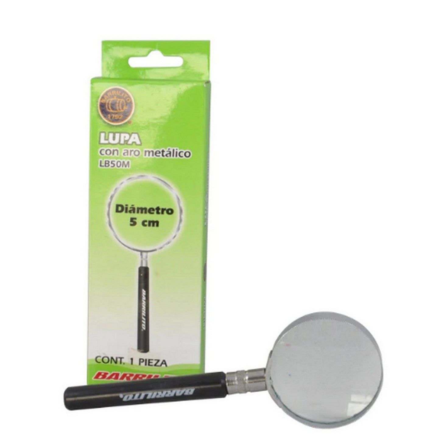 LUPA METALICA LENTE 5X 50 MM