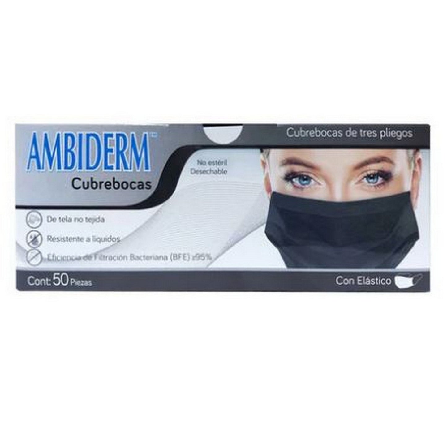 CUBREBOCA DESECHABLE NEGRO (50 PIEZAS)