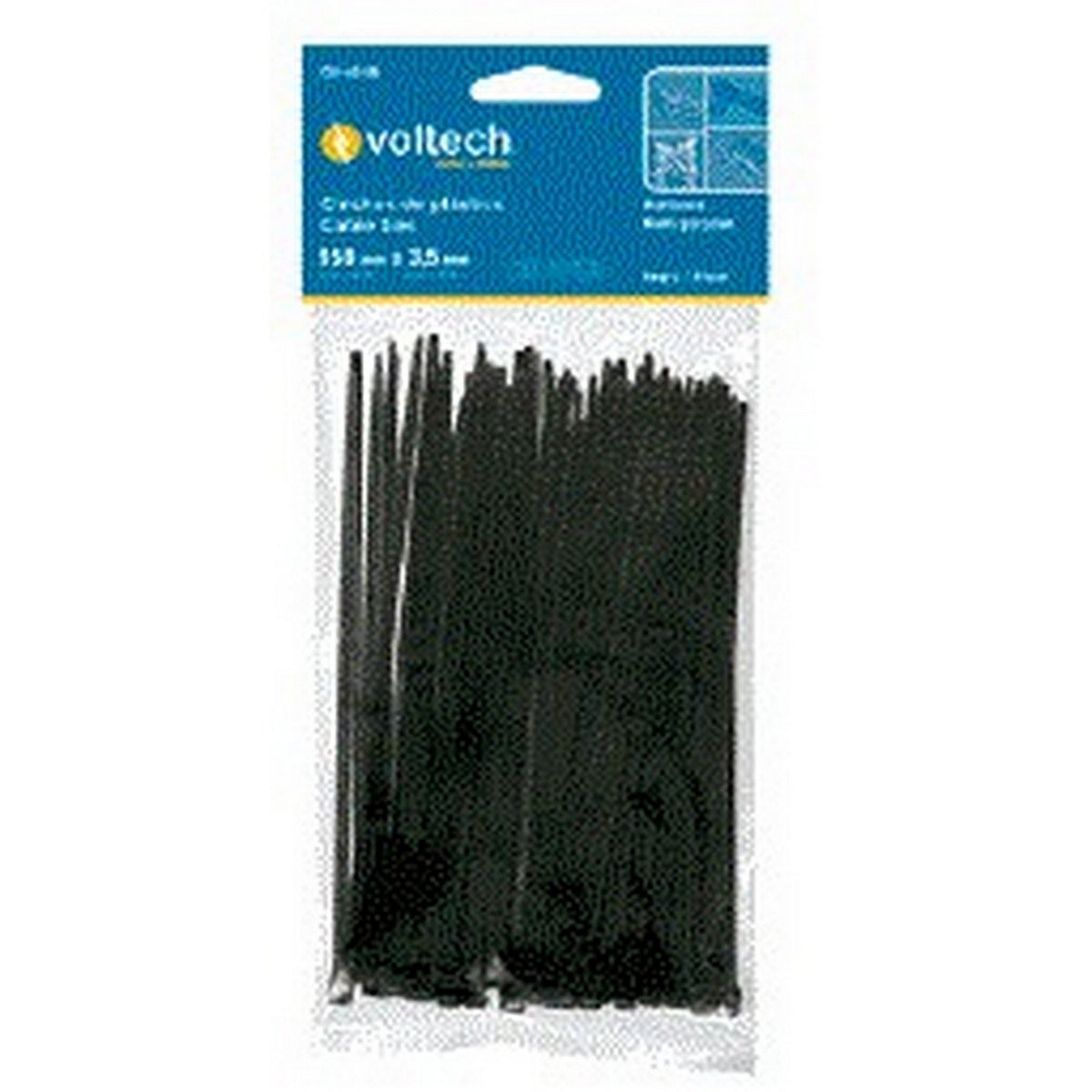 CINTILLO PLAST NEGRO 25cm x 3.5mm (50pz)