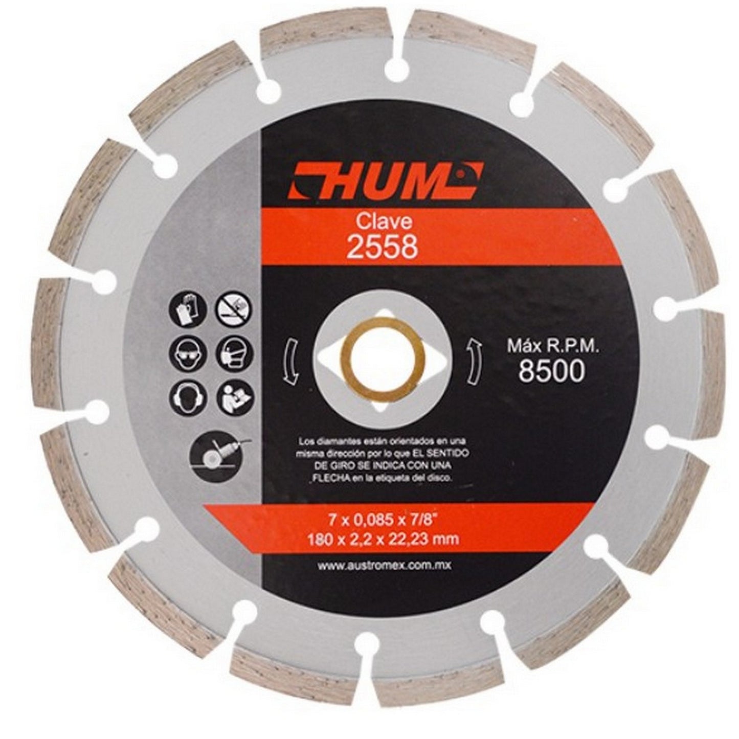 DISCO DIAMANTE HUM 7" SEGMENTADO # 2558