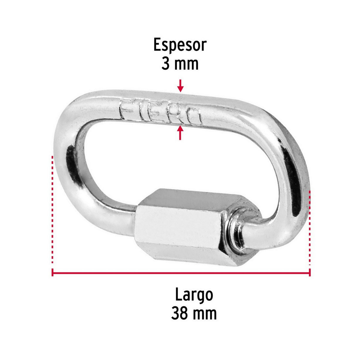 BANDOLA DE ACERO CON SEGURO 1/8"