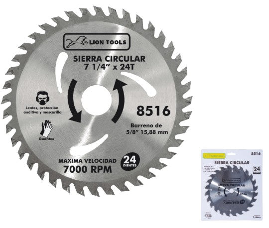 DISCO SIERRA CIRCULAR 7-1/4" x 5/8" 24 D