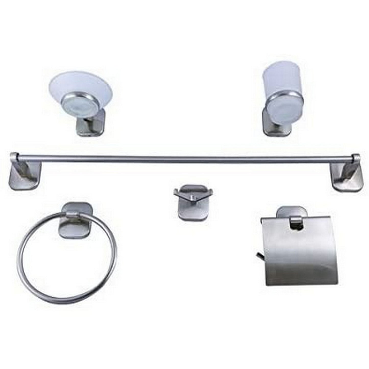 JGO DE ACCESORIOS P/BAÑO ACERO INOX. 6pz