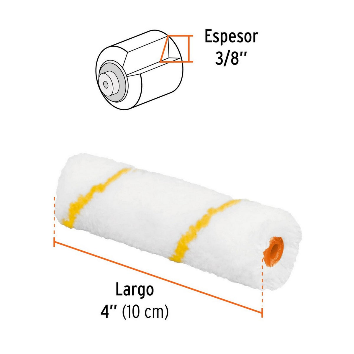 FELPA RODILLO POLIESTER 4" X 3/8" (2 PZ)
