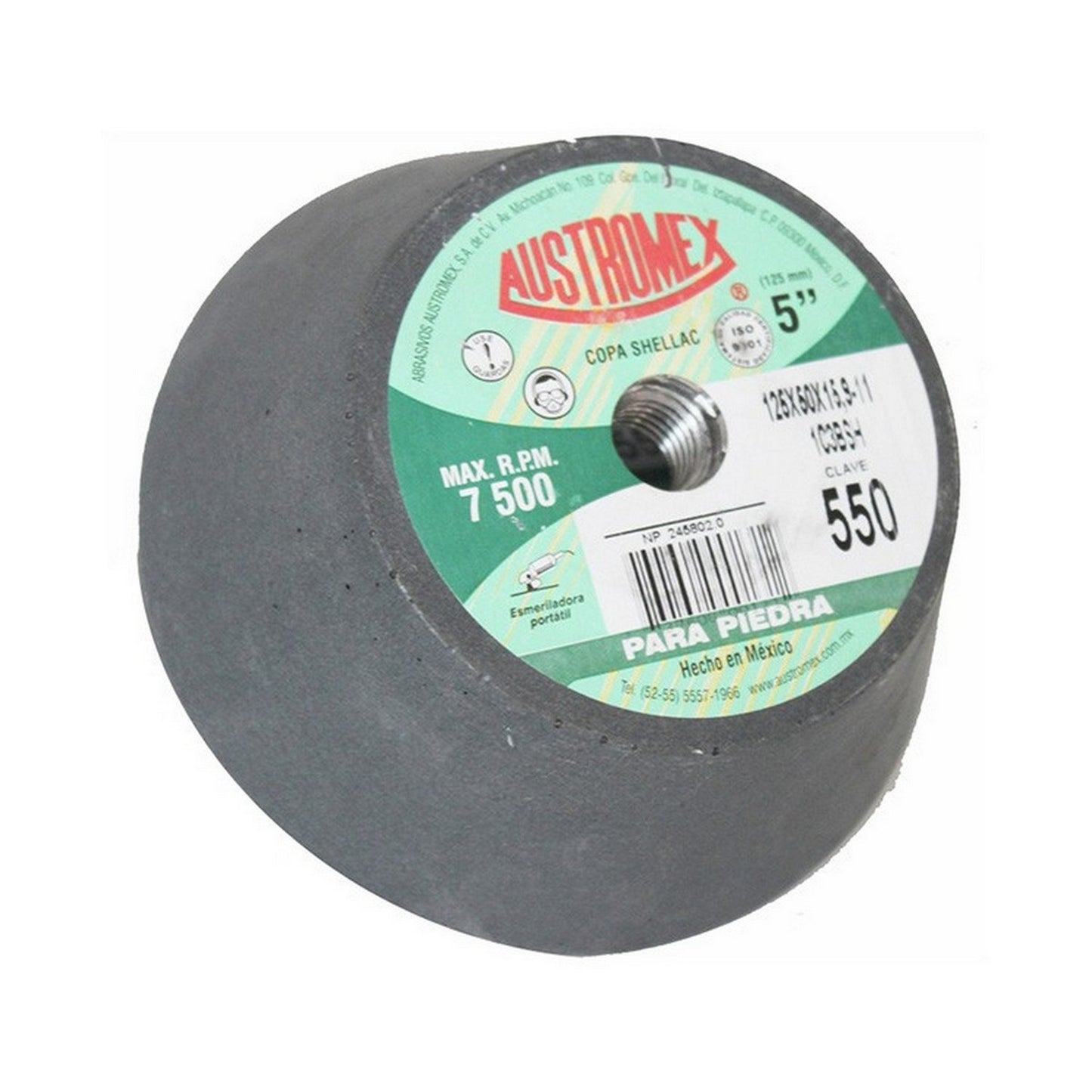 COPA ABRASIVA 5" x 2" x 5/8" GRANO 220