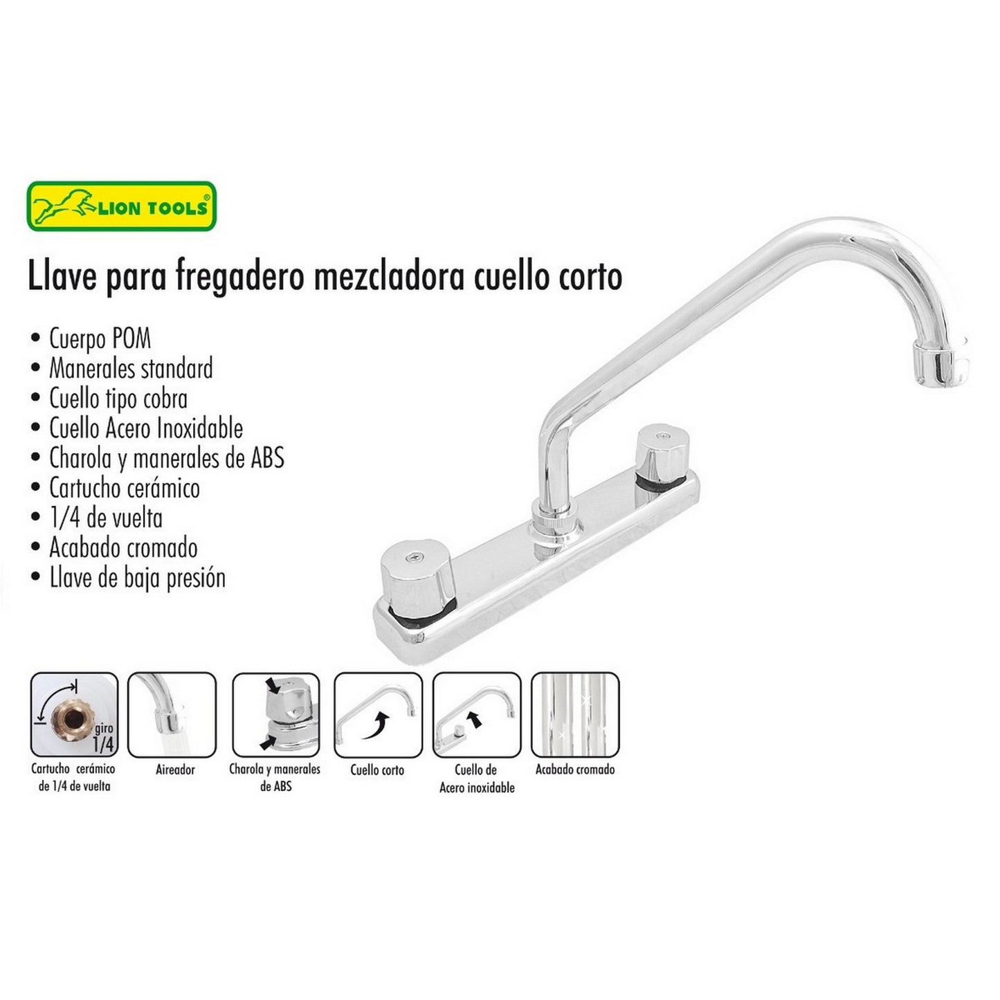 MEZCLADORA PARA FREGADERO CUERPO ABS