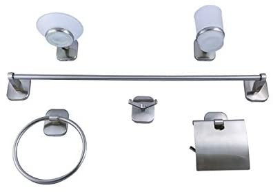 JGO DE ACCESORIOS P/BAÑO ACERO INOX. 6pz