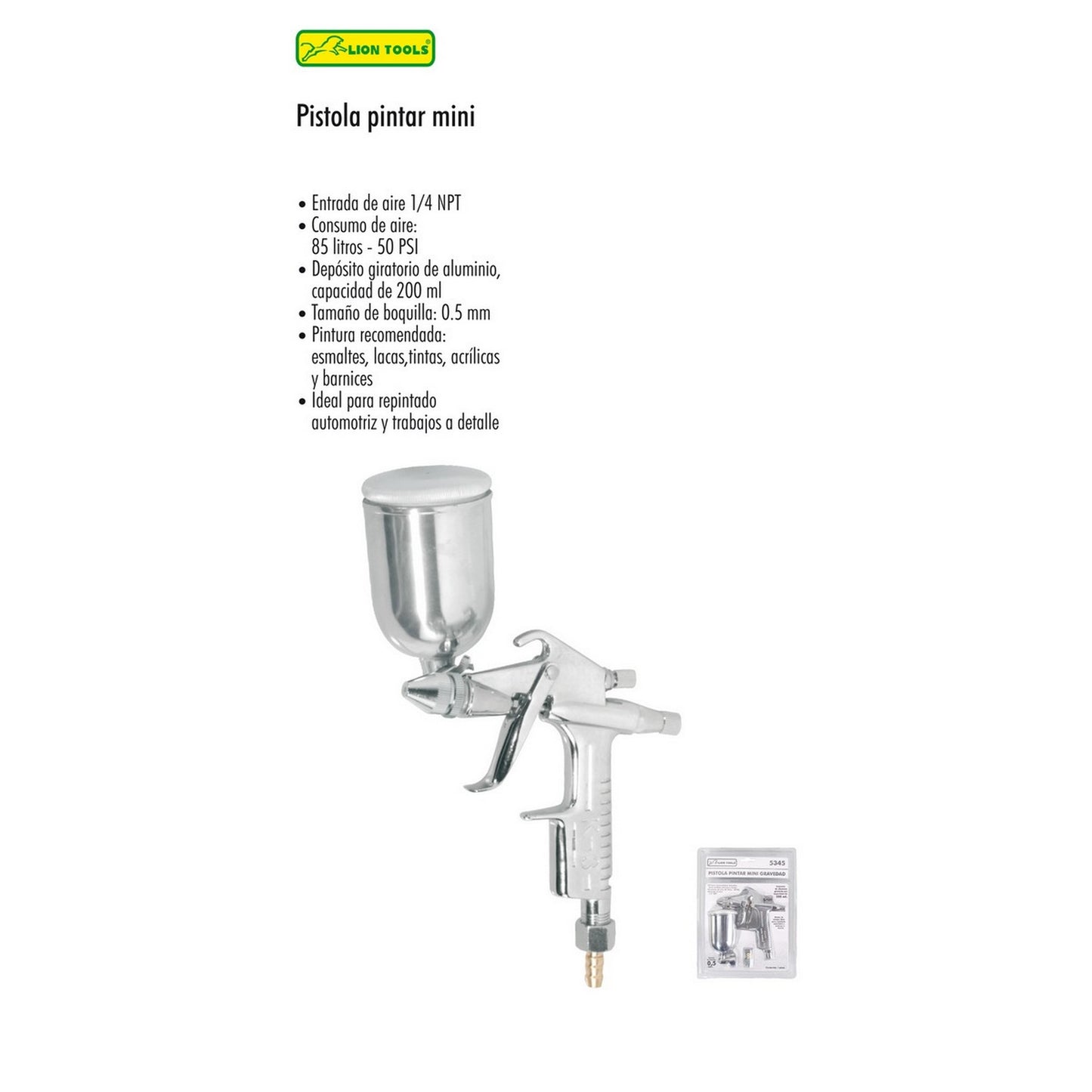 PISTOLA MINI DE GRAVEDAD VASO 200 ml