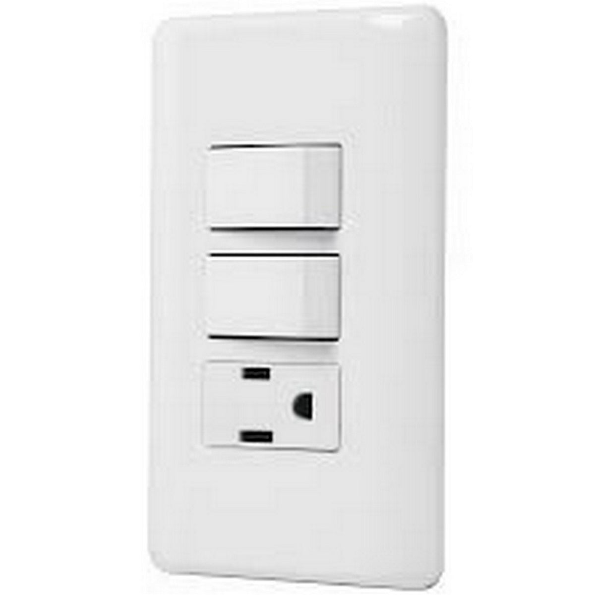 PLACA 2 APAGADOR Y 1 CONTACTO BLANCO