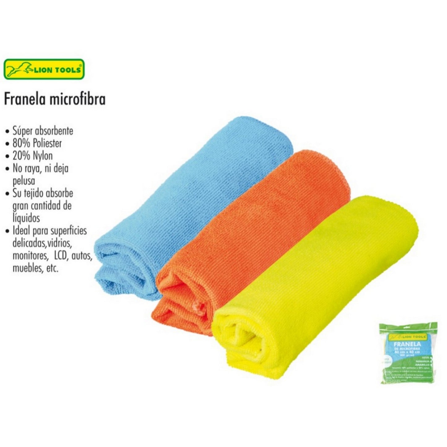 PIEZA FRANELA DE MICROFIBRA 40 x 40