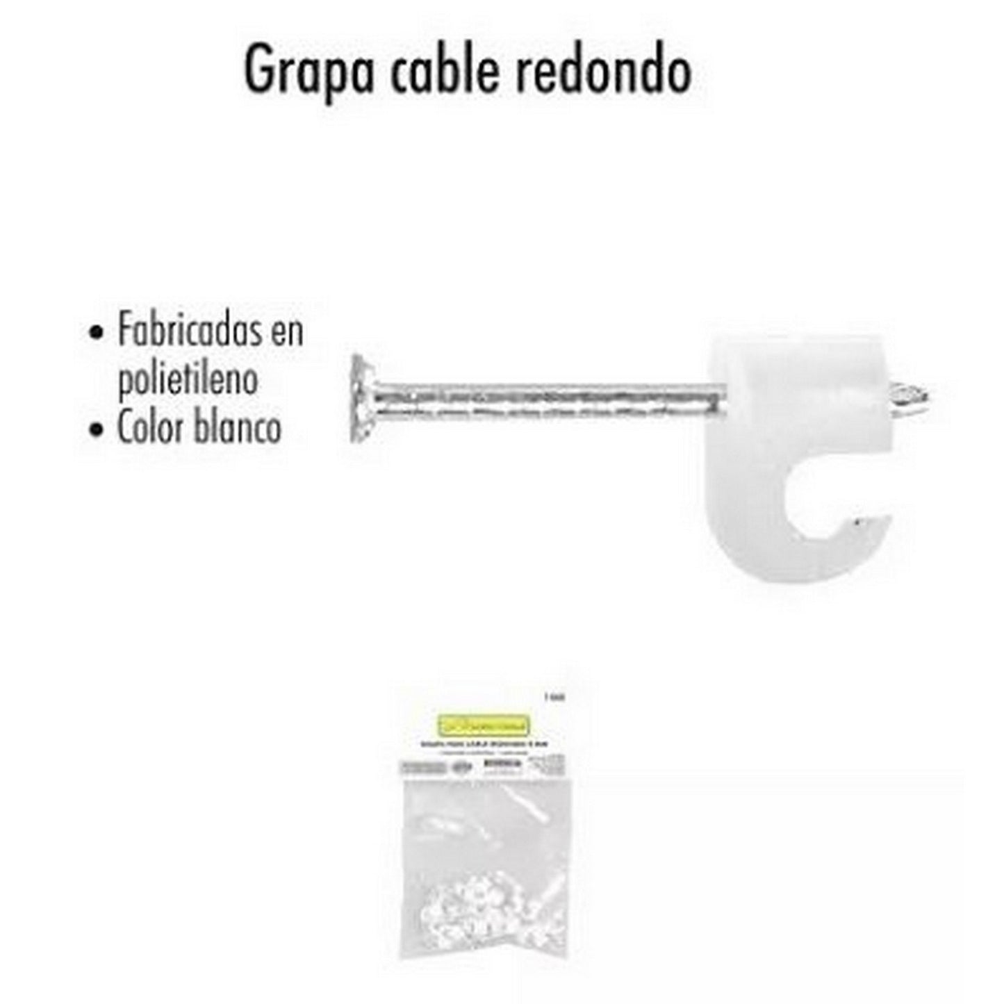 GRAPA PARA CABLE REDONDO 8 MM (20 PZ)