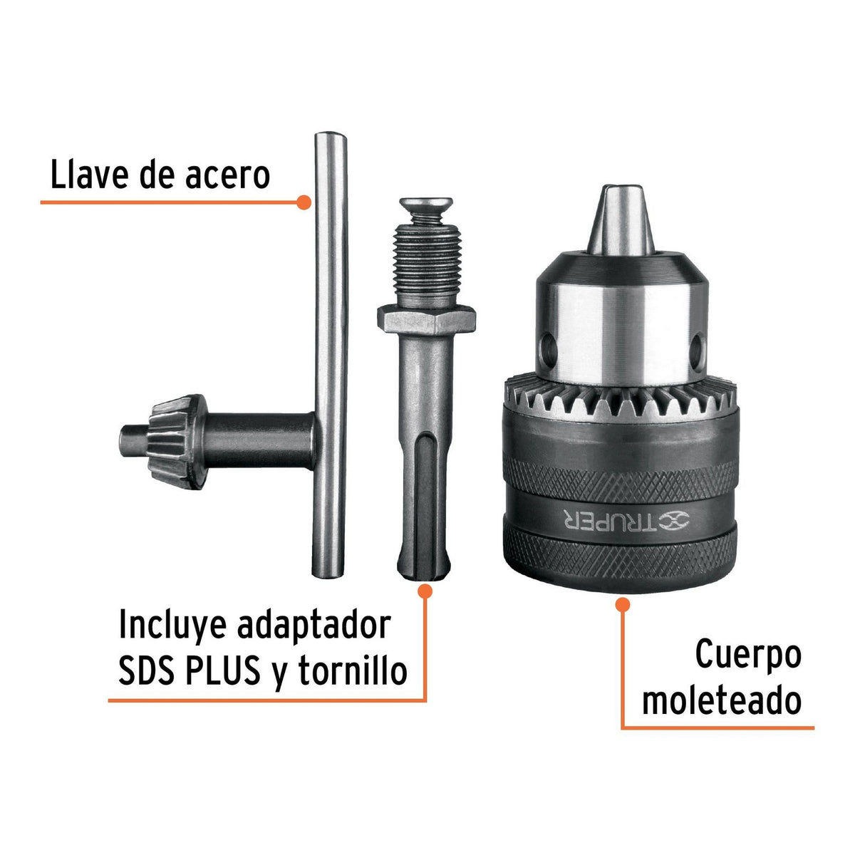 BROQUERO CON LLAVE 1/2" Y ADAPTADOR SDS