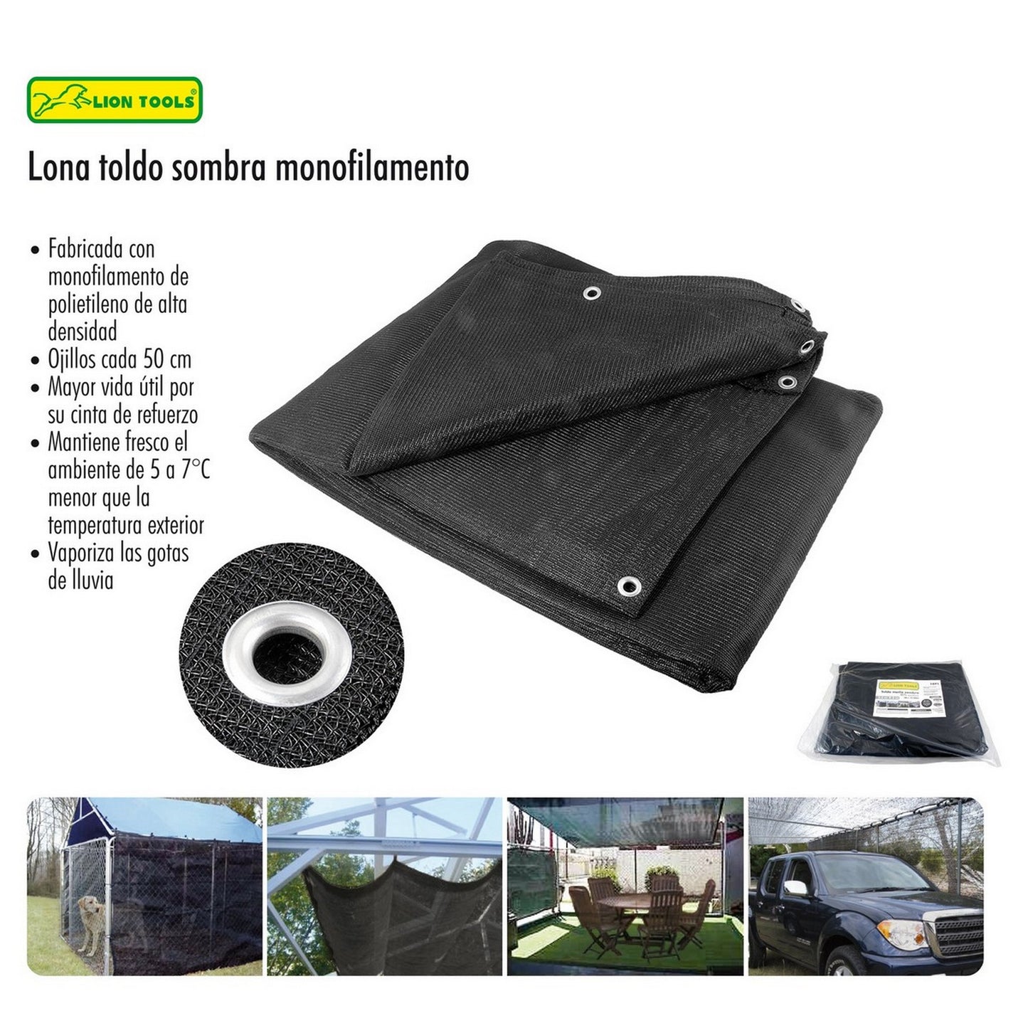 LONA TOLDO SOMBRA 80% 3.6 x 3 m