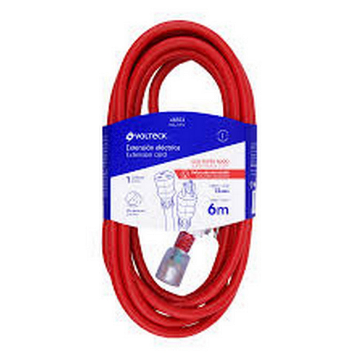 EXTENSION REFORZADA 6 MTS 3 X 12 AWG