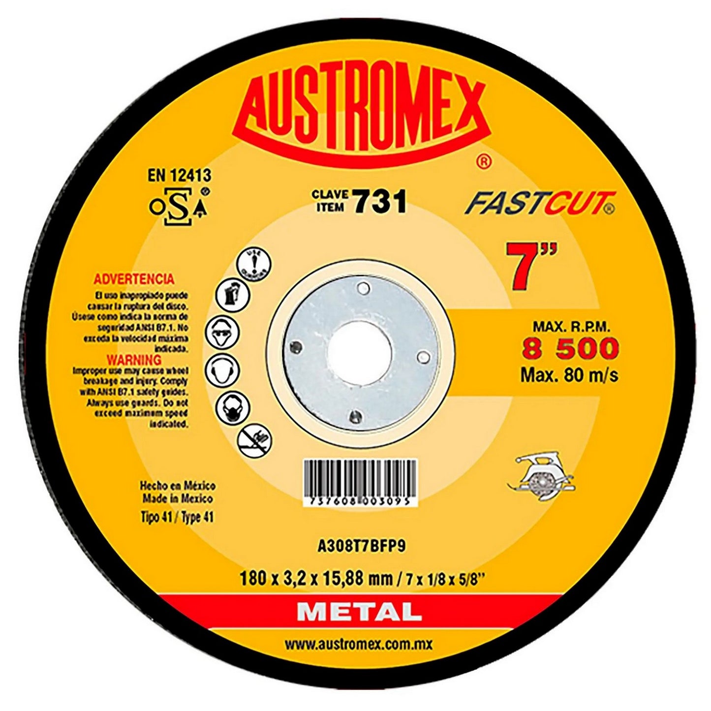 DISCO CORTE METAL 7" 731
