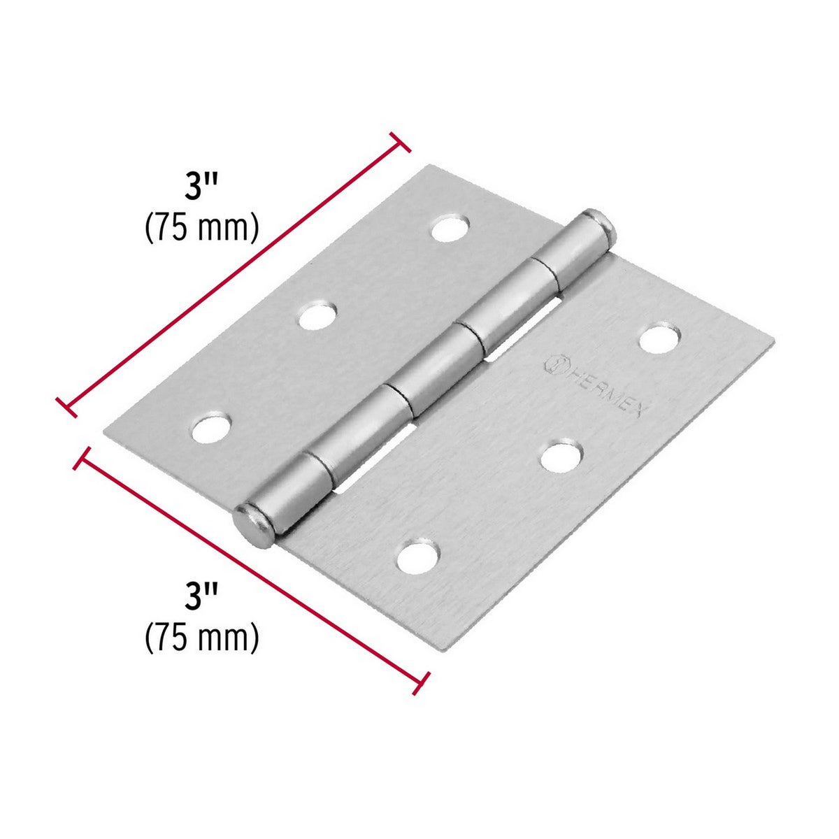 BISAGRA CROMO MATE 3" x 3"