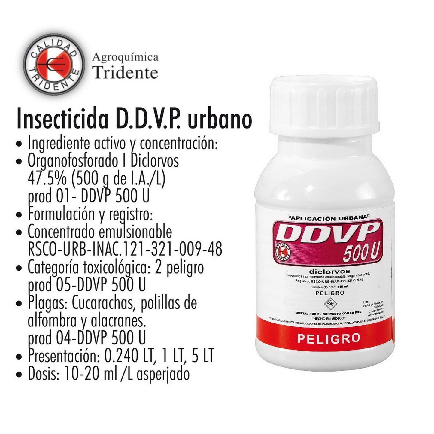 INSECTICIDA URBANO DDVP 500U 240ml