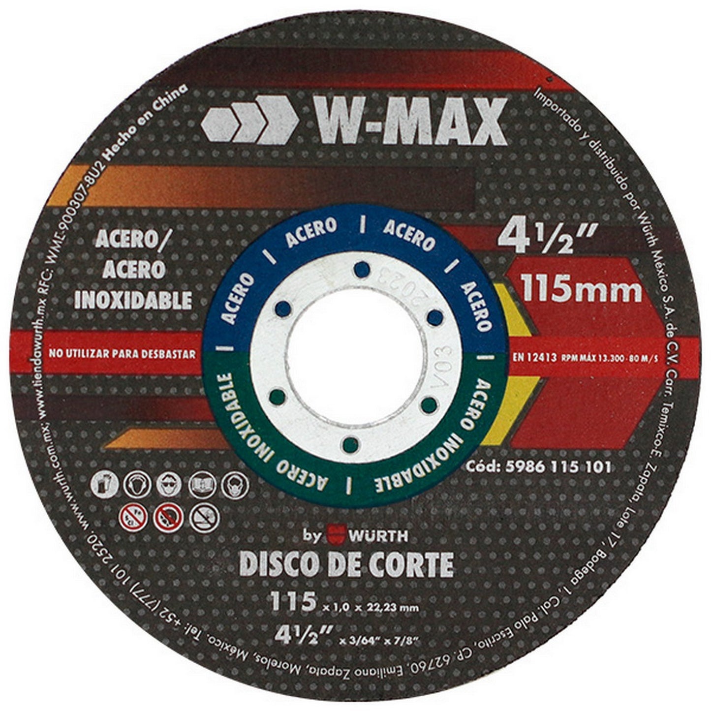 DISCO CORTE ACERO INOX 4-1/2"