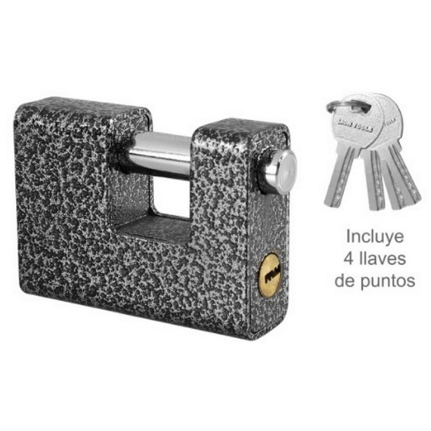 CANDADO CORTINA 80 mm LLAVE PUNTOS