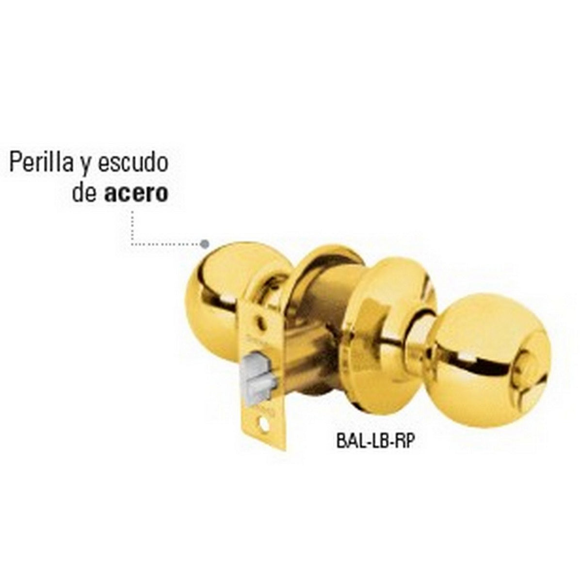 CERRAD. POMO P/RECAMARA LATON BRILLANTE