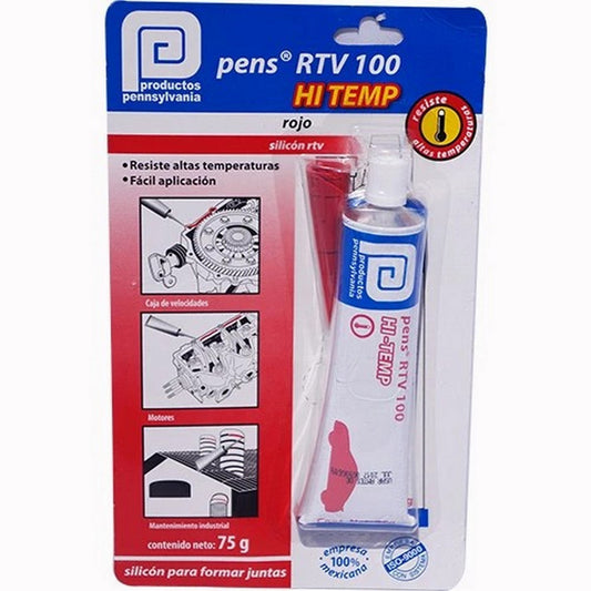 SILICON 75 g AUTOMOTRIZ ROJO RTV100