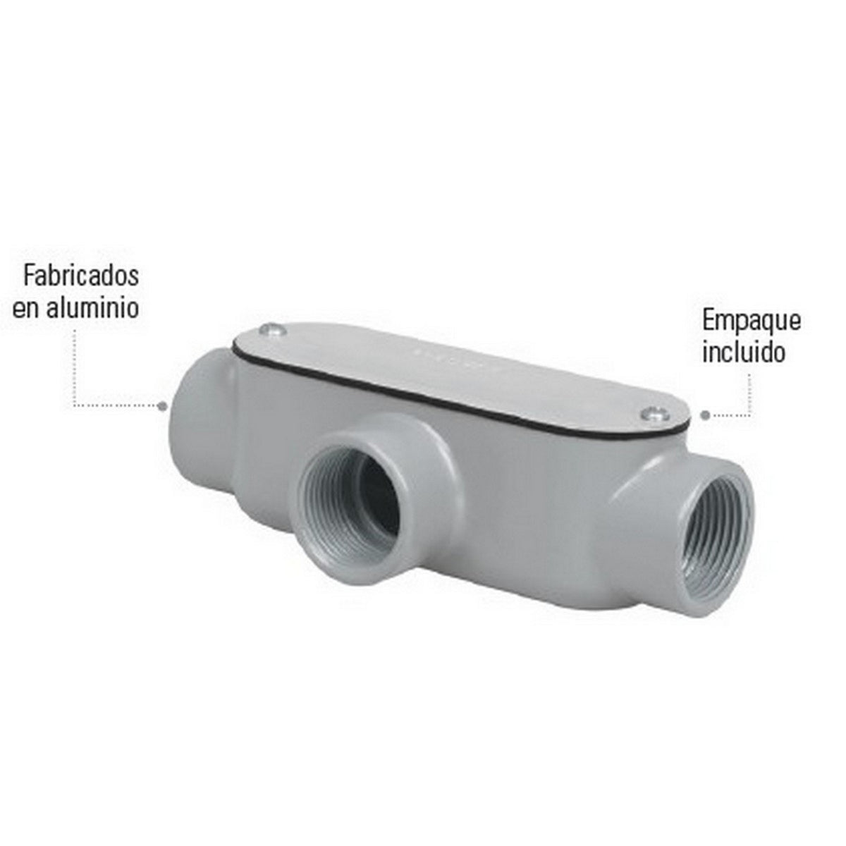 TEE CONDULET DE ALUMINIO 1/2"