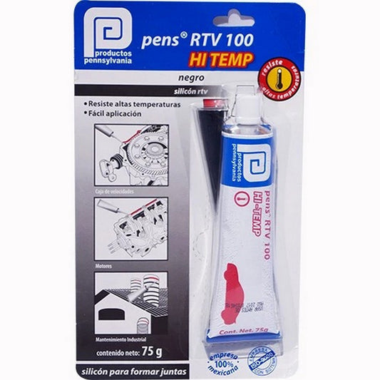 SILICON 75 g AUTOMOTRIZ NEGRO RTV100