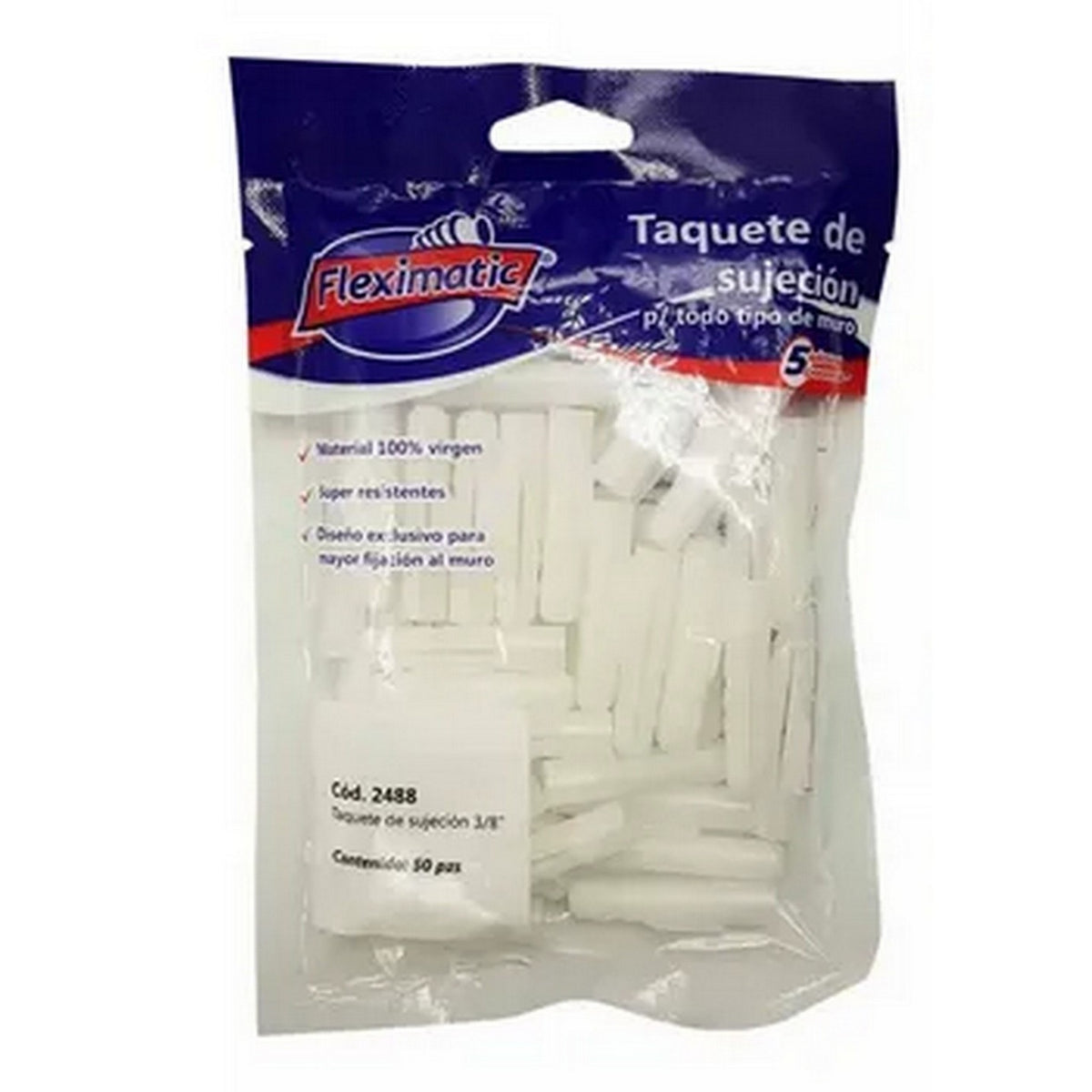 BOLSA DE TAQUETES 3/8'' CON 50 PZ