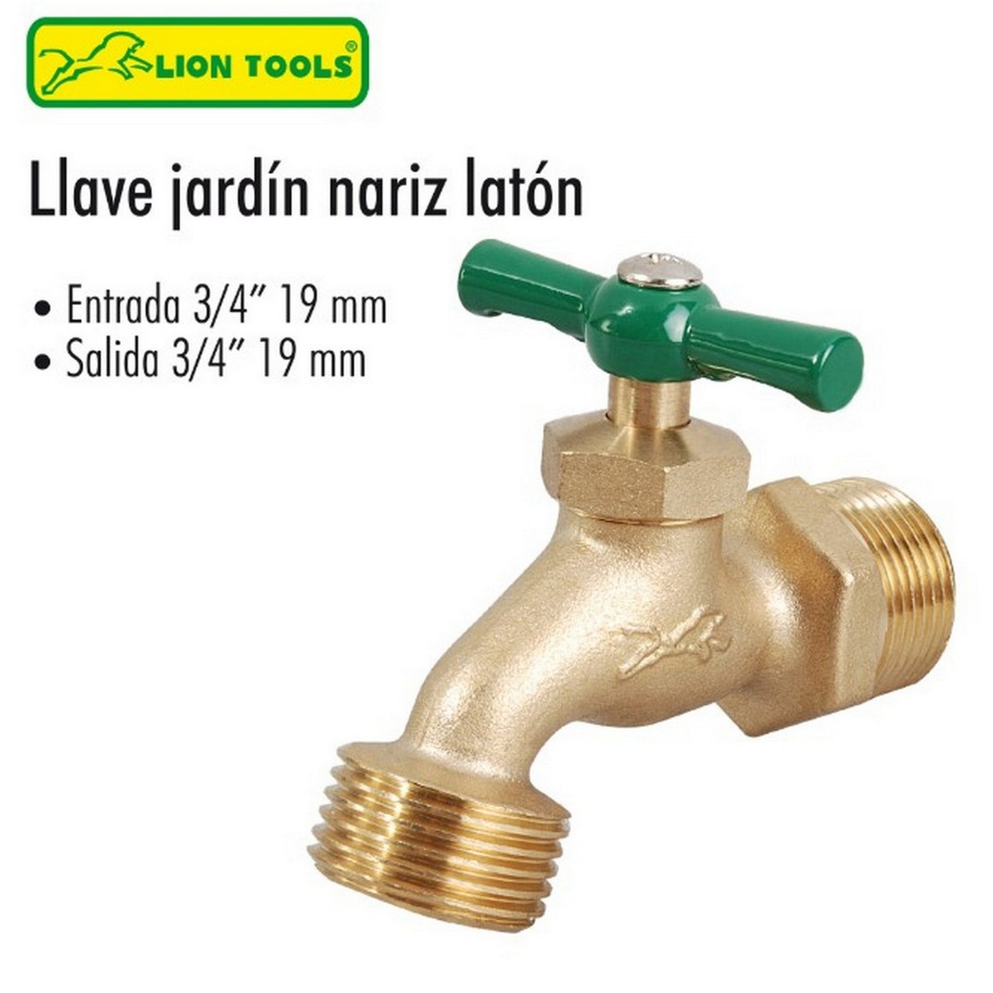 LLAVE PARA JARDIN DE NARIZ 3/4" LATON