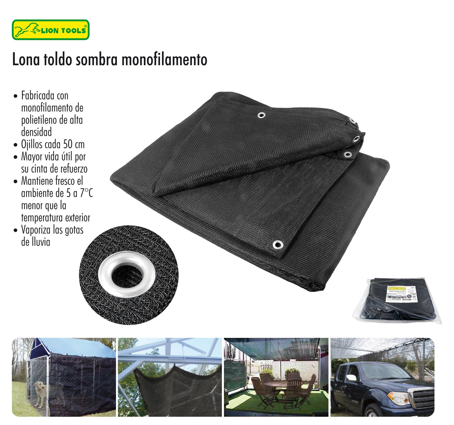 LONA TOLDO SOMBRA 80% 3.6 x 3 m