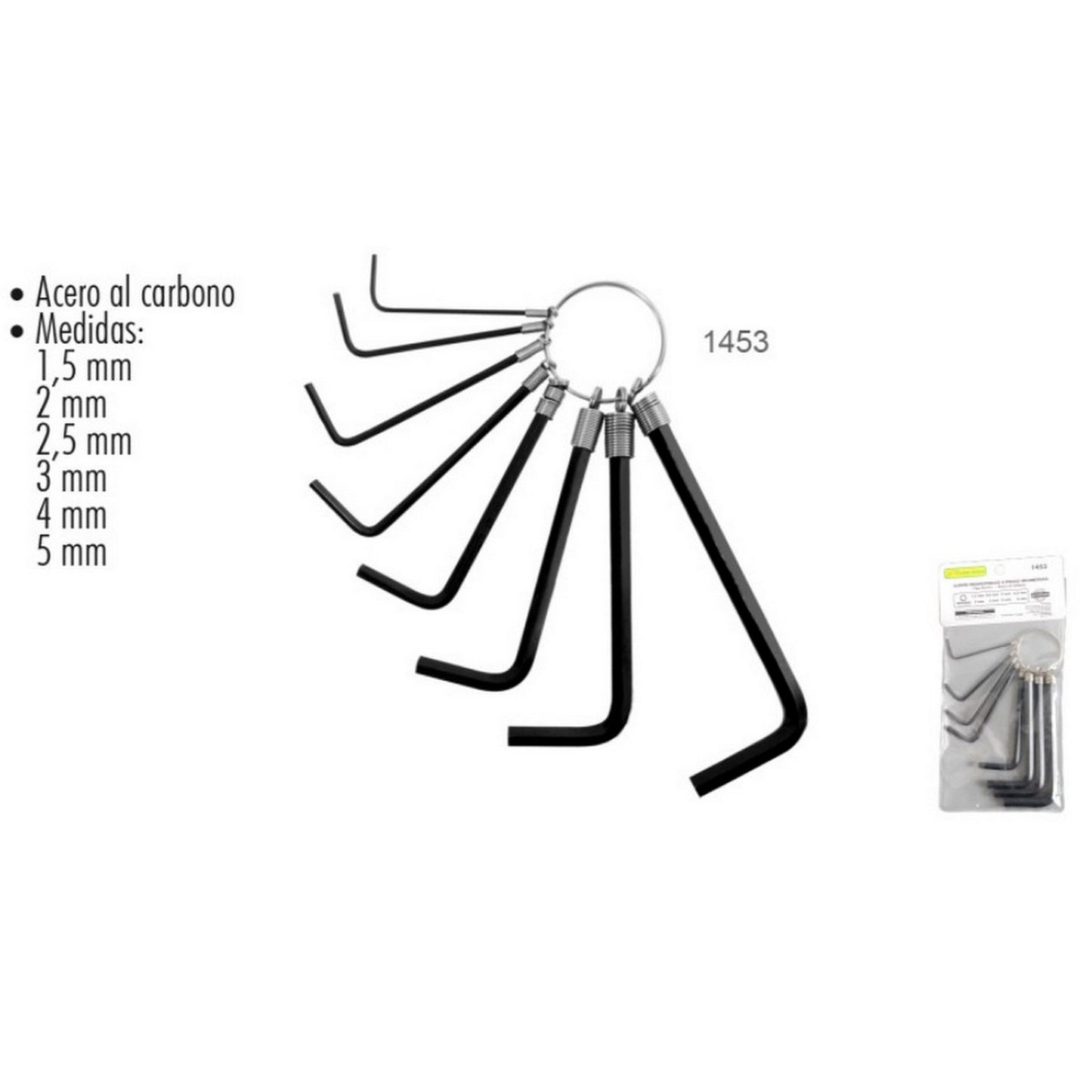 LLAVE ALLEN MILIMETRICAS JUEGO DE 8 pz