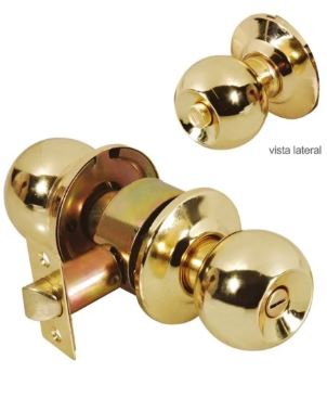 CERRADURA BAÑO POMO LATON BRILLANTE