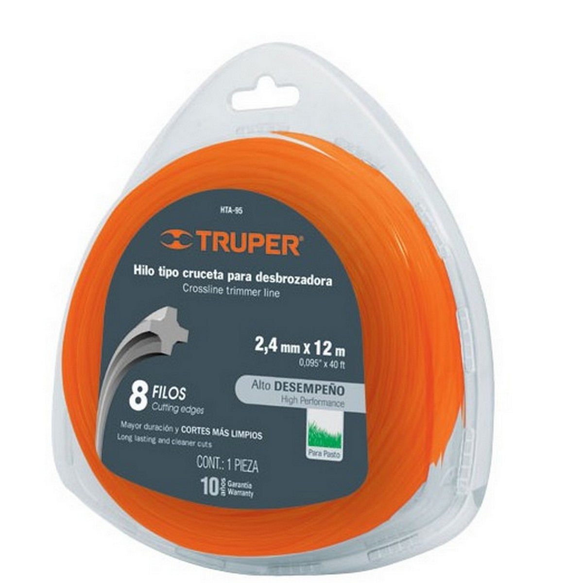 HILO REDONDO NARANJA .95 2.4mm x 12 mt