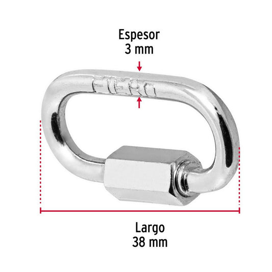 BANDOLA DE ACERO CON SEGURO 1/8"