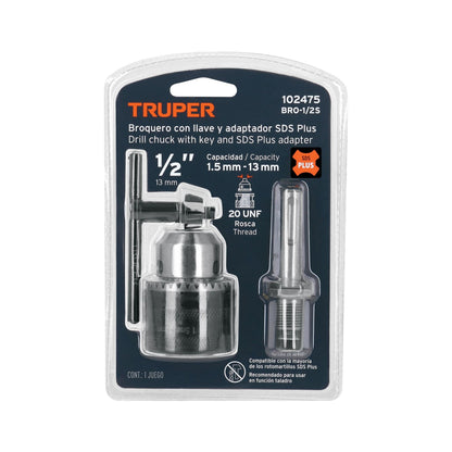 BROQUERO CON LLAVE 1/2" Y ADAPTADOR SDS
