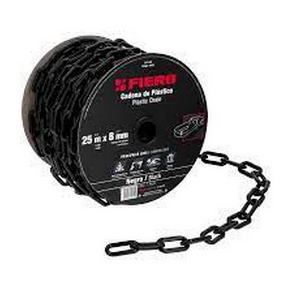 METRO CADENA PLASTICA DE 8 MM NEGRA