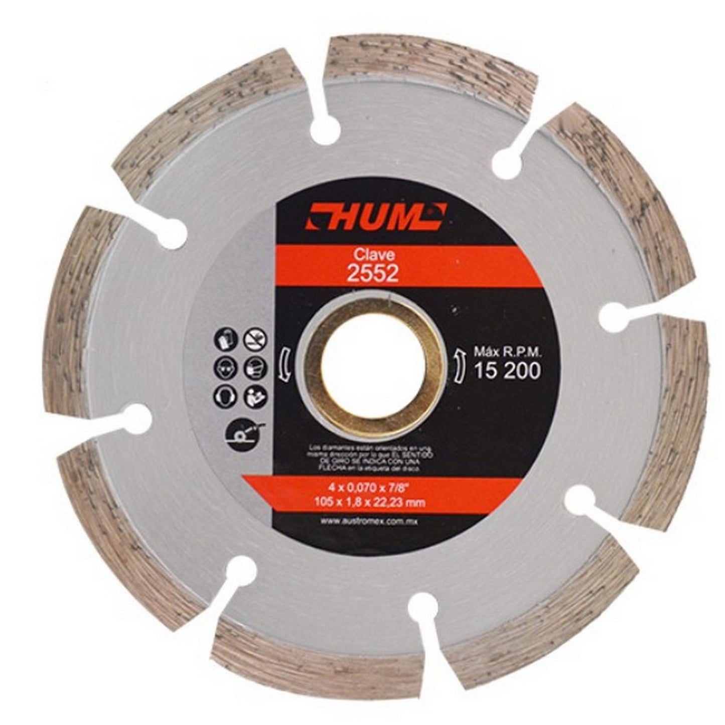 DISCO DIAMANTE SEGMENTADO 4" HUM # 2552