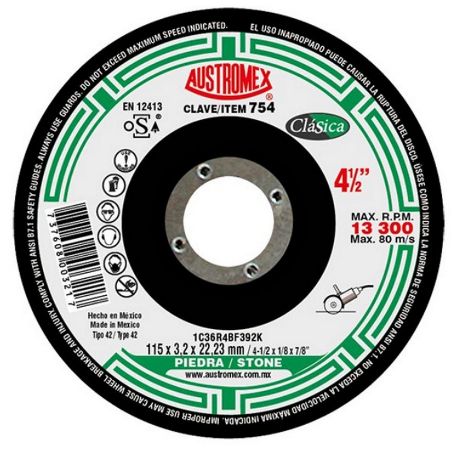DISCO PARA CORTE PIEDRA 4-1/2" # 754