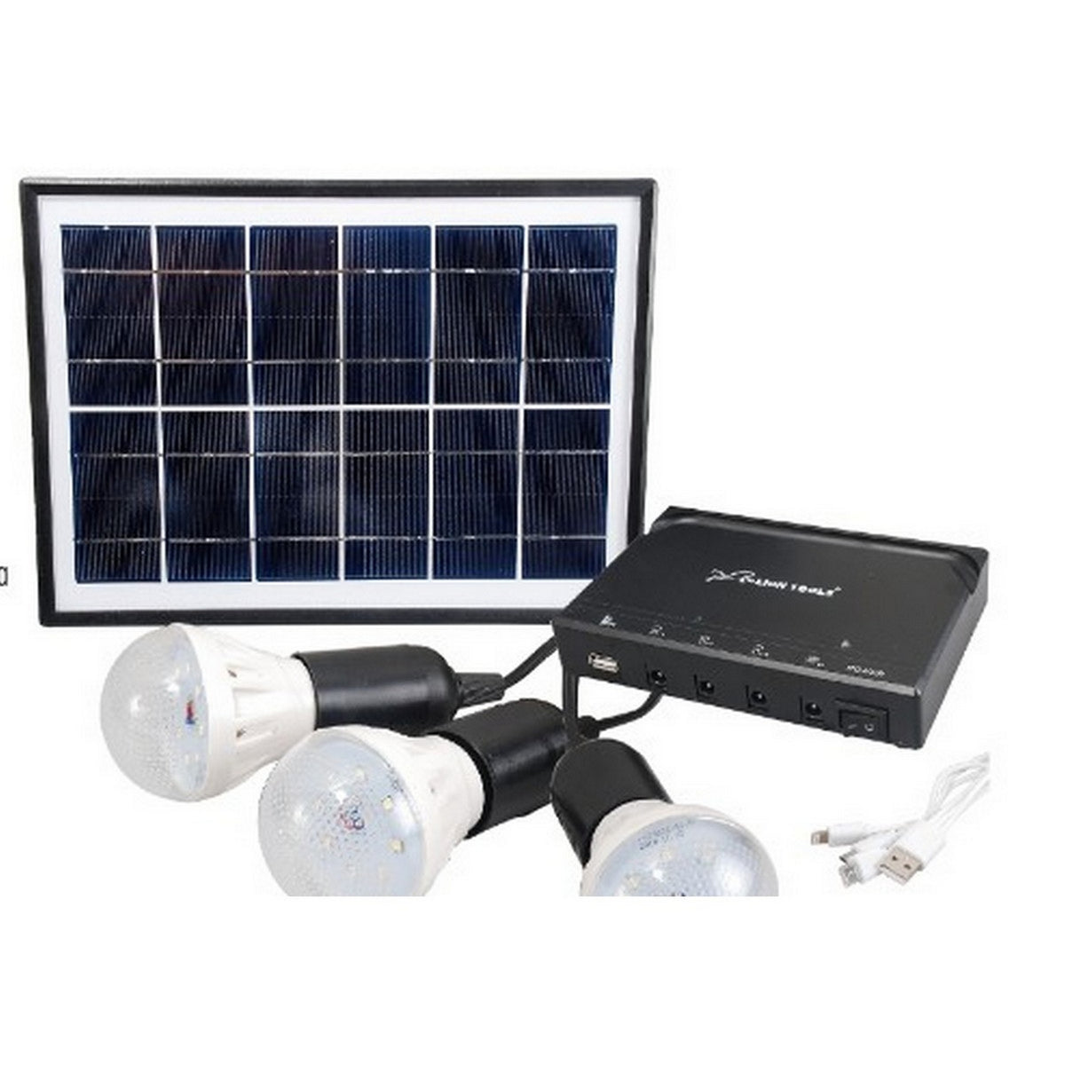 SISTEMA DE ILUMINACION SOLAR 6 W 3 FOCOS