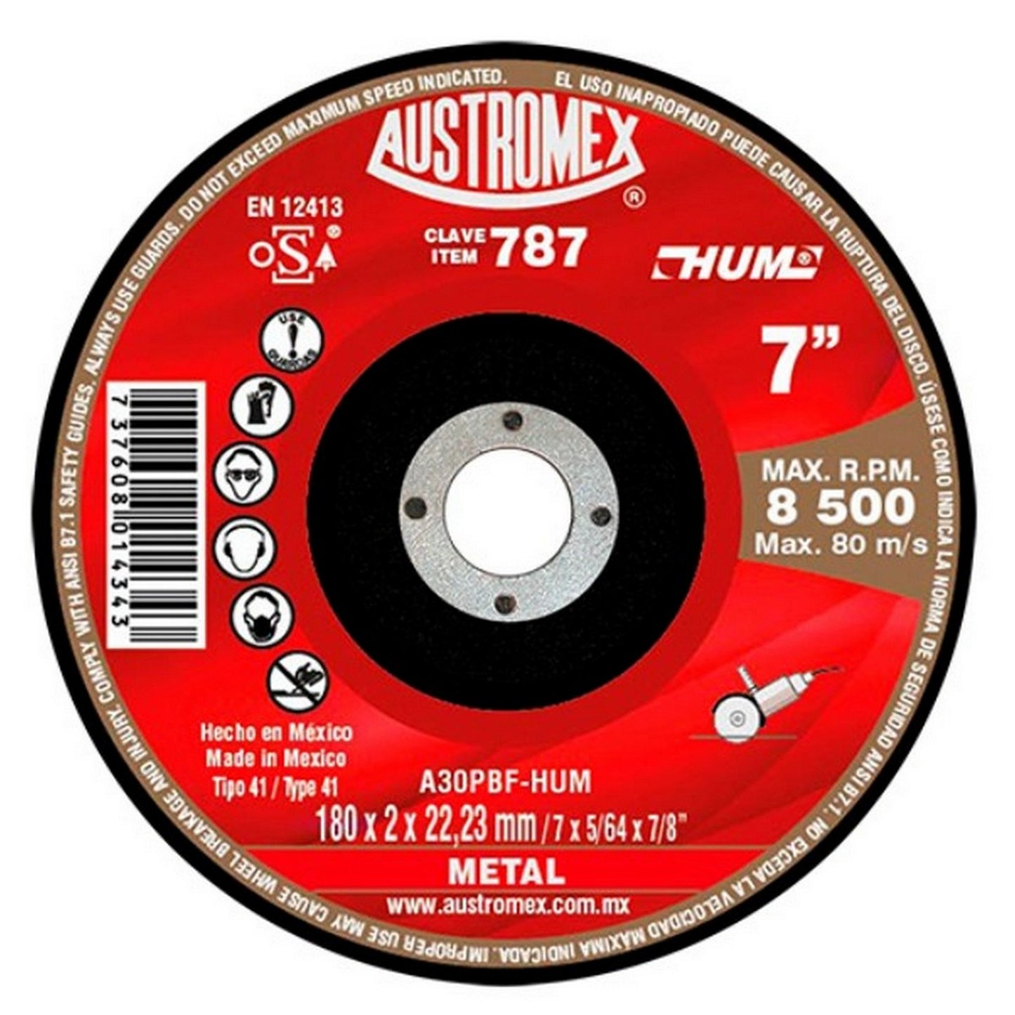 DISCO CORTE METAL #787 HUM 7"