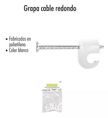 GRAPA PARA CABLE REDONDO 8 MM (20 PZ)