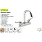 MEZCLADORA PARA LAVABO CUELLO CURVO