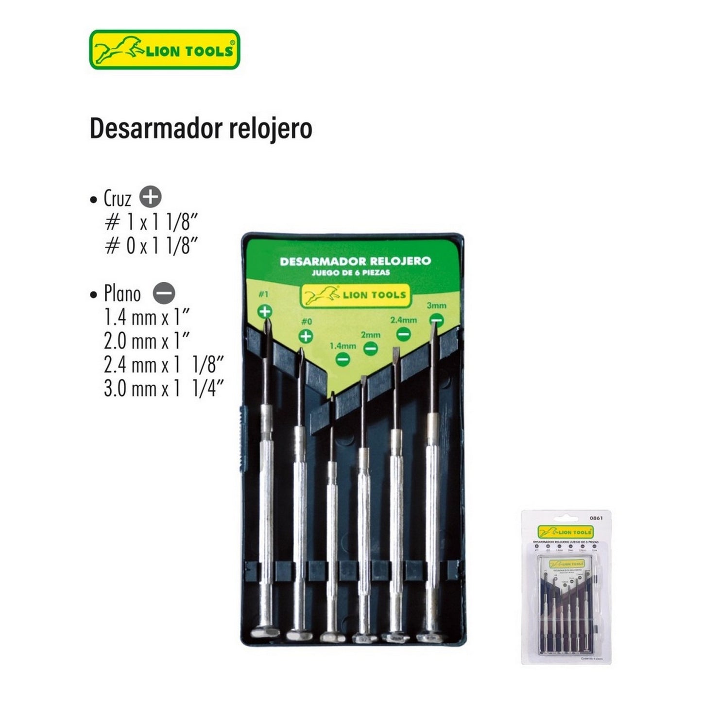 DESARMADOR RELOJERO ERGONOMICO 6 pz