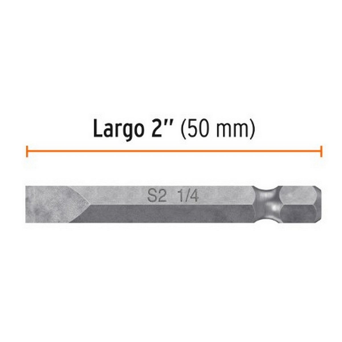 PUNTA PLANA P/TALADRO 1/4" x 2"